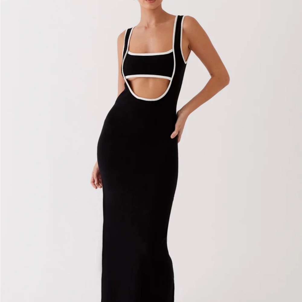 PEPPERMAYO Elegant Black and White Dress